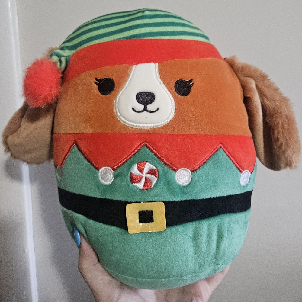 NWT Darcy The Christmas Holiday Dog Squishmallow 8" Festive Elf Dog